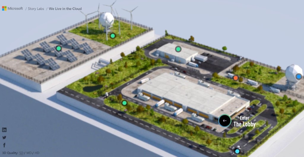 Graphic of virtual datacenter tour