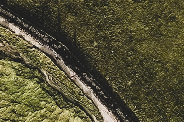 aerial view of green hills