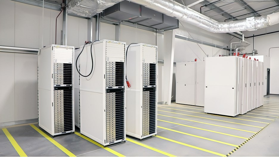 A photo of the inside of a datacenter